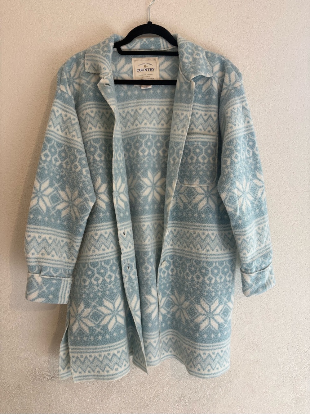 Victoria's Secret Blue and White Fair Isle Trench Coat